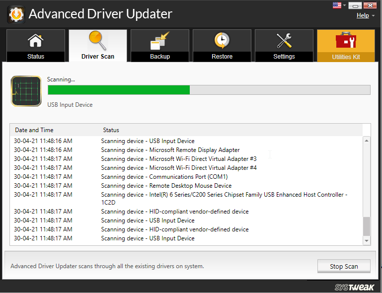 Advanced Driver Updater_scanning