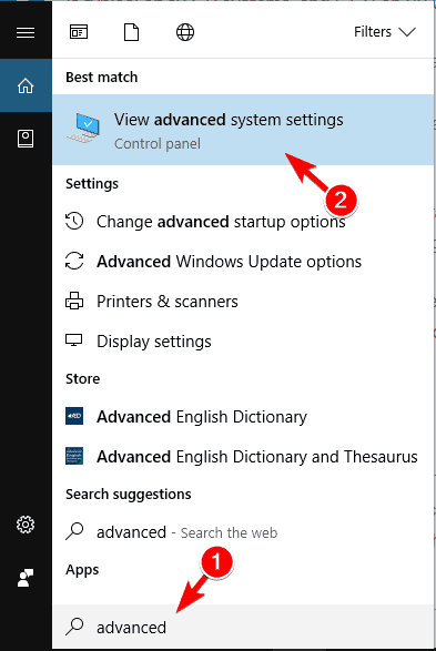 advanced system settings