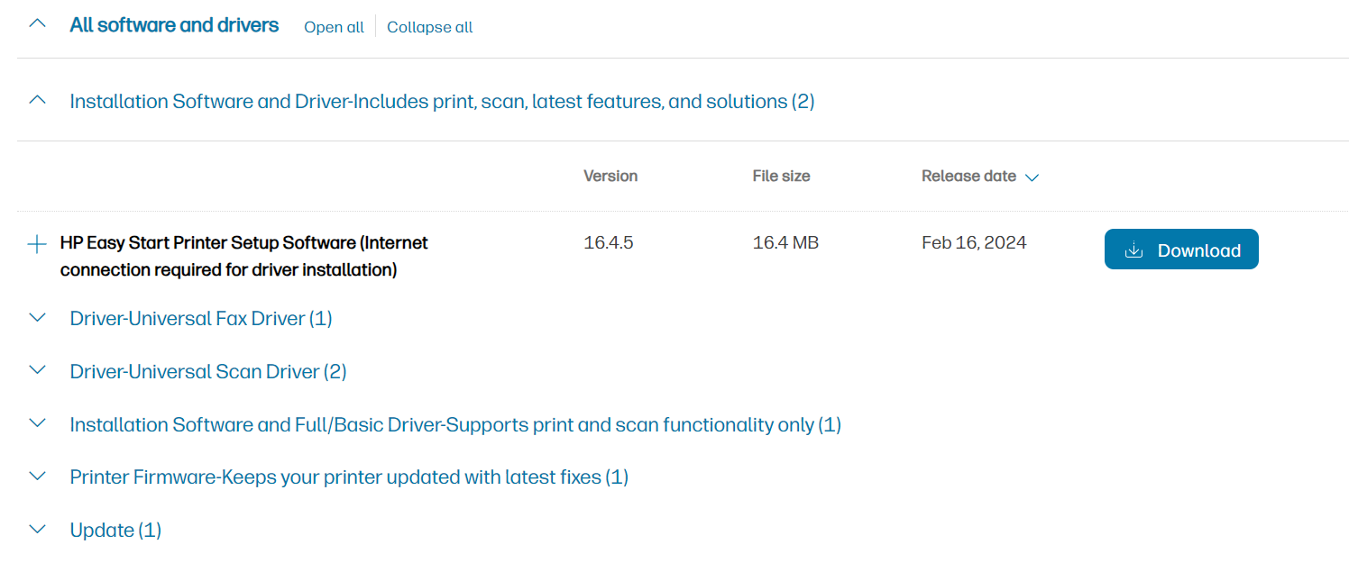 all-in-one driver installer for HP device