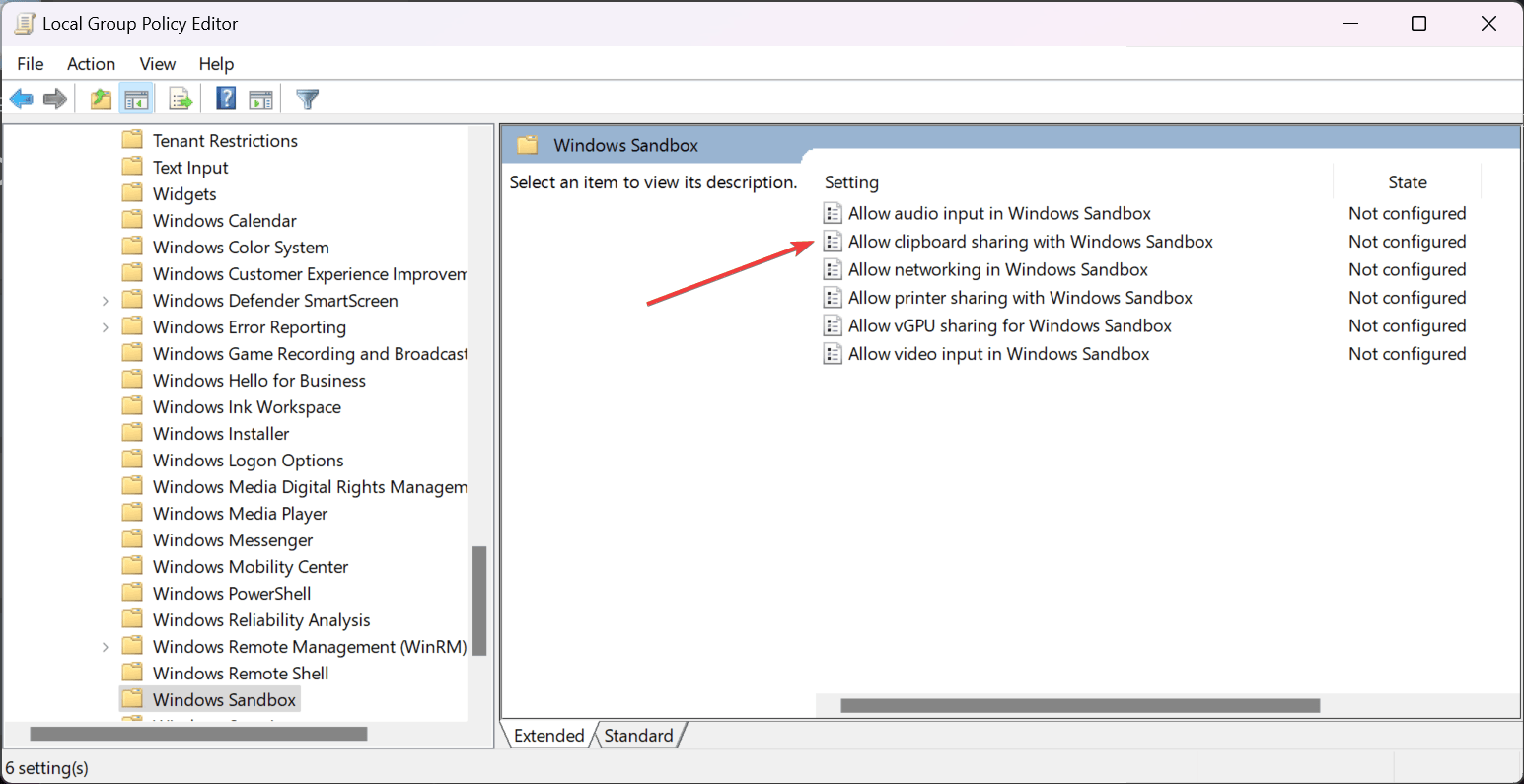 Allow clipboard sharing with Windows Sandbox option