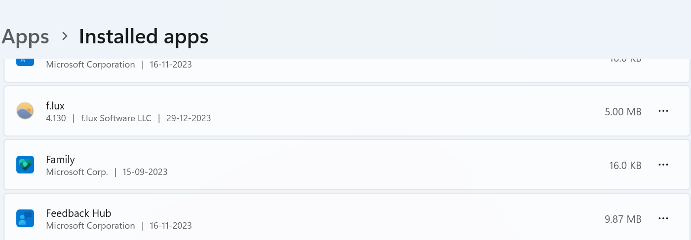 app showing in installed apps
