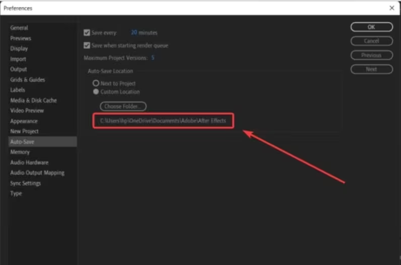 Auto-Save Folder Path in Adobe After Effects