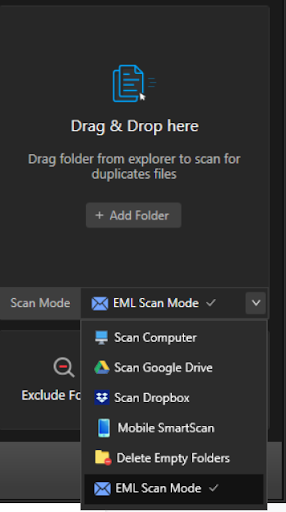 choose eml scan mode