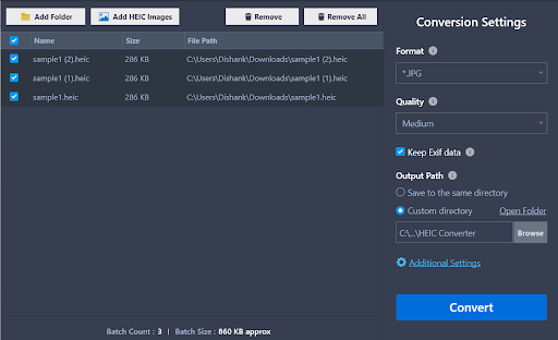 Click Convert to change format