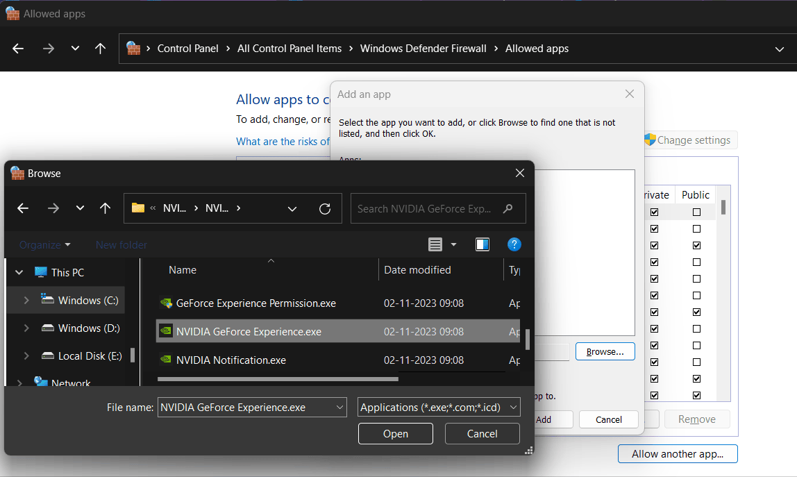 click on browse and find GeForce Experience
