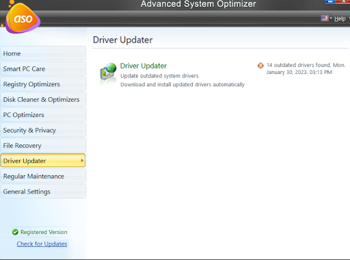 click on driver updater option
