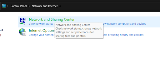click on Network & Internet to change dns server address