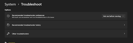 Click on Other Troubleshooters