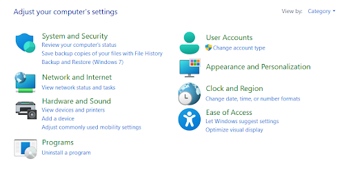 click on program to uninstall a program