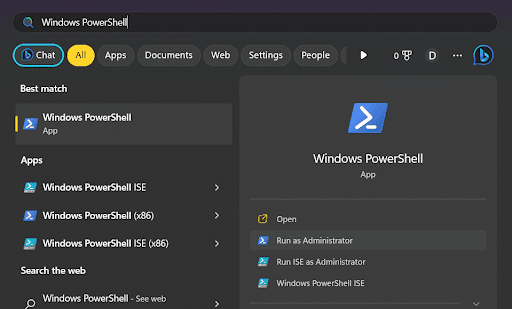 click on run as administrator in Windows PowerShell