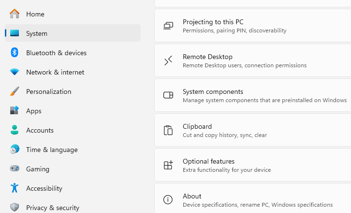 click on the System tab
