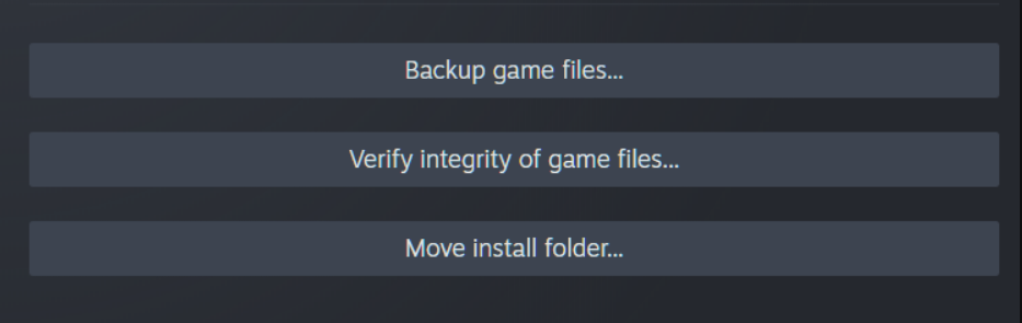 Click on verify the integrity of the game files option