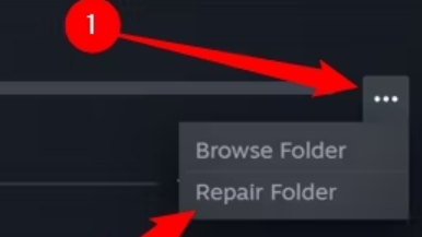 click three dots and choose Repair Folder