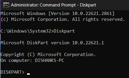 command - Diskpart