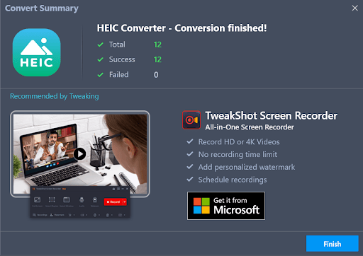 conversion finished for heic to jpeg image in batch