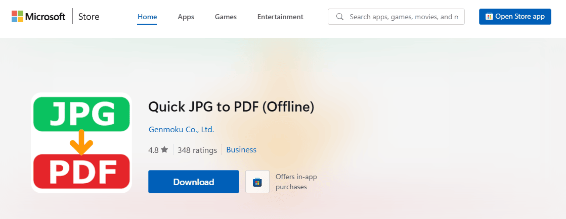 Convert images to pdf microsoft store