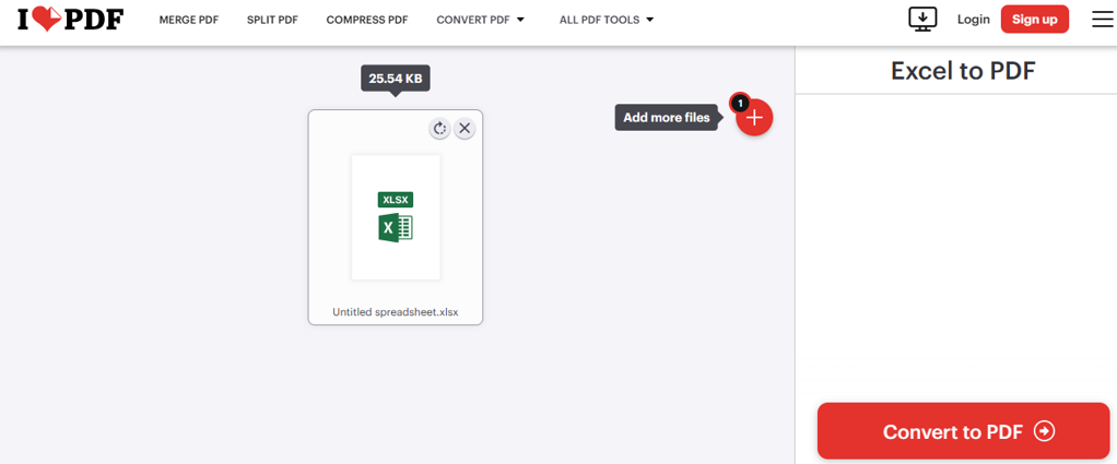 Convert To PDF Button - ILOVE Online PDF Tool