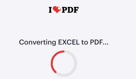 Converting Excel to PDF - ILove PDF
