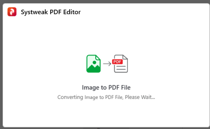 converting images to pdf file- systweak pdf editor