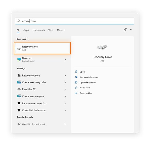 Create a Windows Recovery Drive
