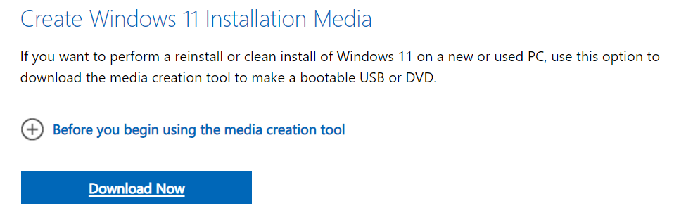 create installation media windows 11