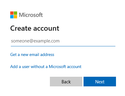 create Microsoft account