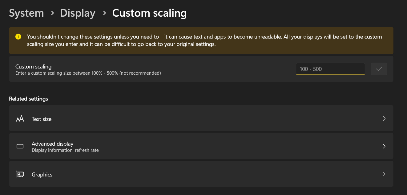 custom display scaling