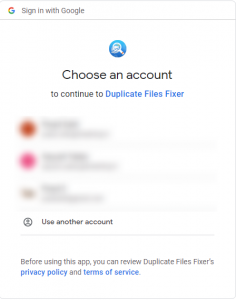 DFF_Google Sign in account