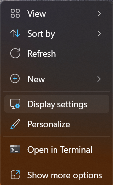 Display settings