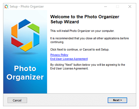 Launch the application setup file