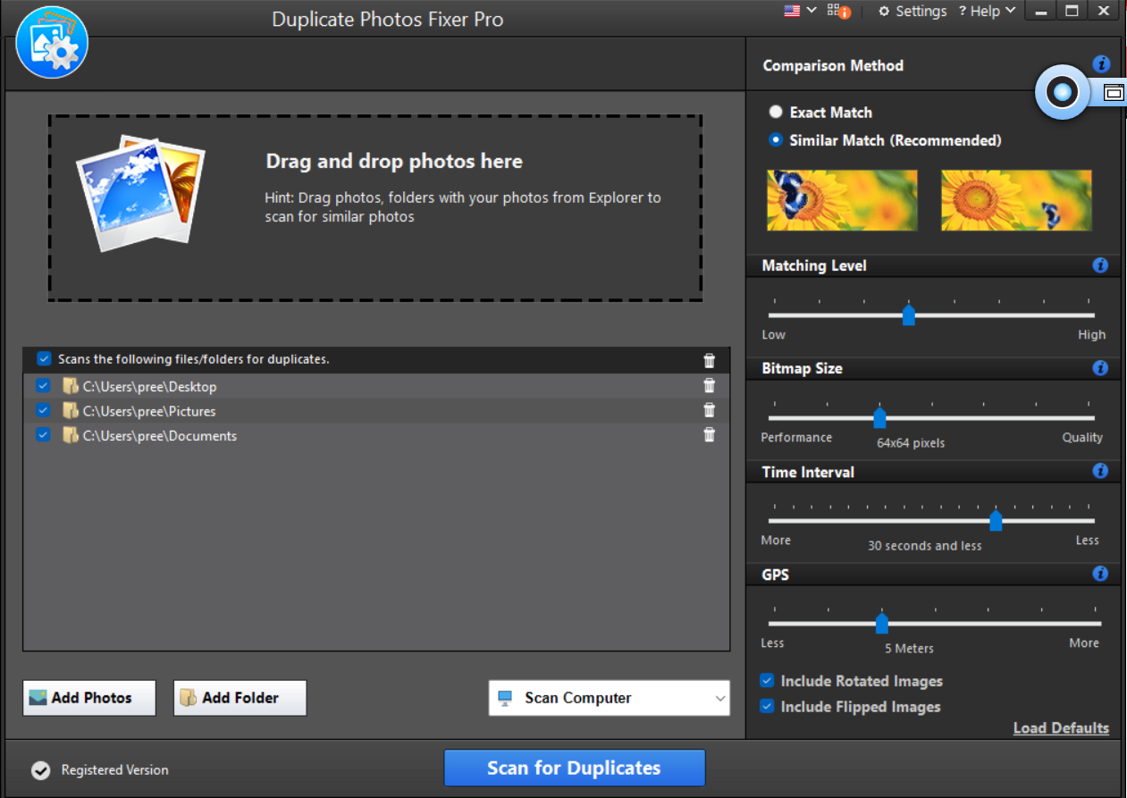 Duplicate Photos Fixer Pro compare