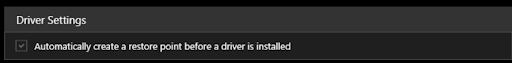 driver settings