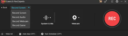 Easeus RecExperts screen recorder