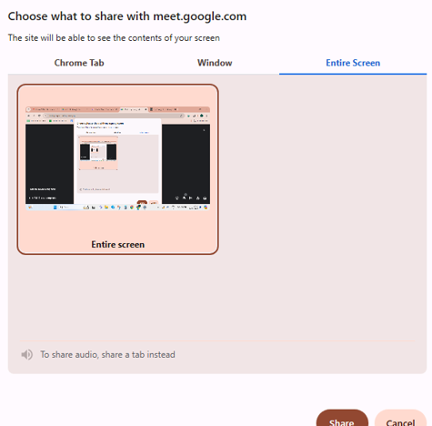 Entire screen option