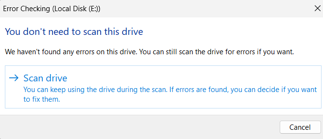 Error Checking section
