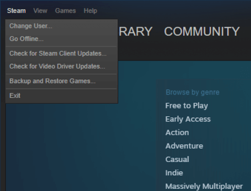 Exit from Steam app to Fix Disk Write Error