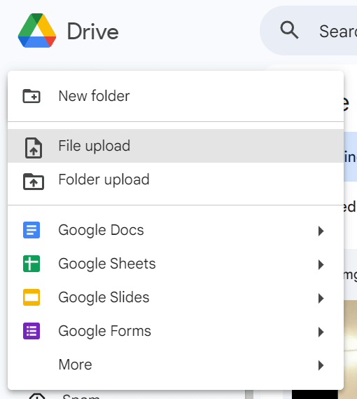 File Upload using Google Drive