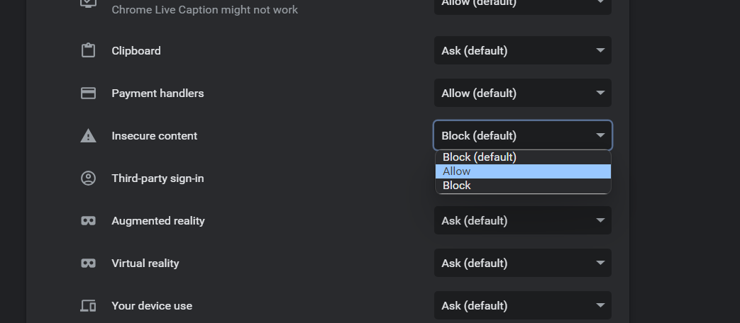 find list of permissions