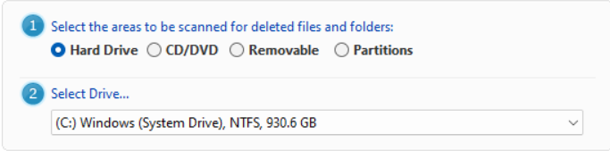 find multiple options to scan drive