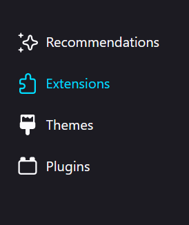 Firefox Extensions option