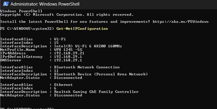 Get-NetIPConfiguration