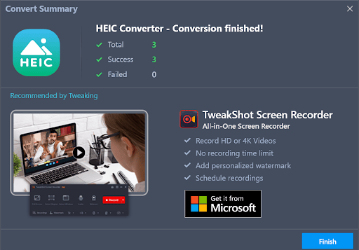 get summary of action performed
