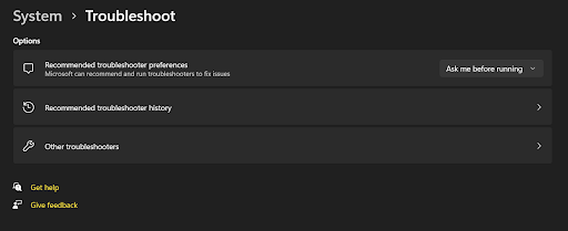 go to Other troubleshooter