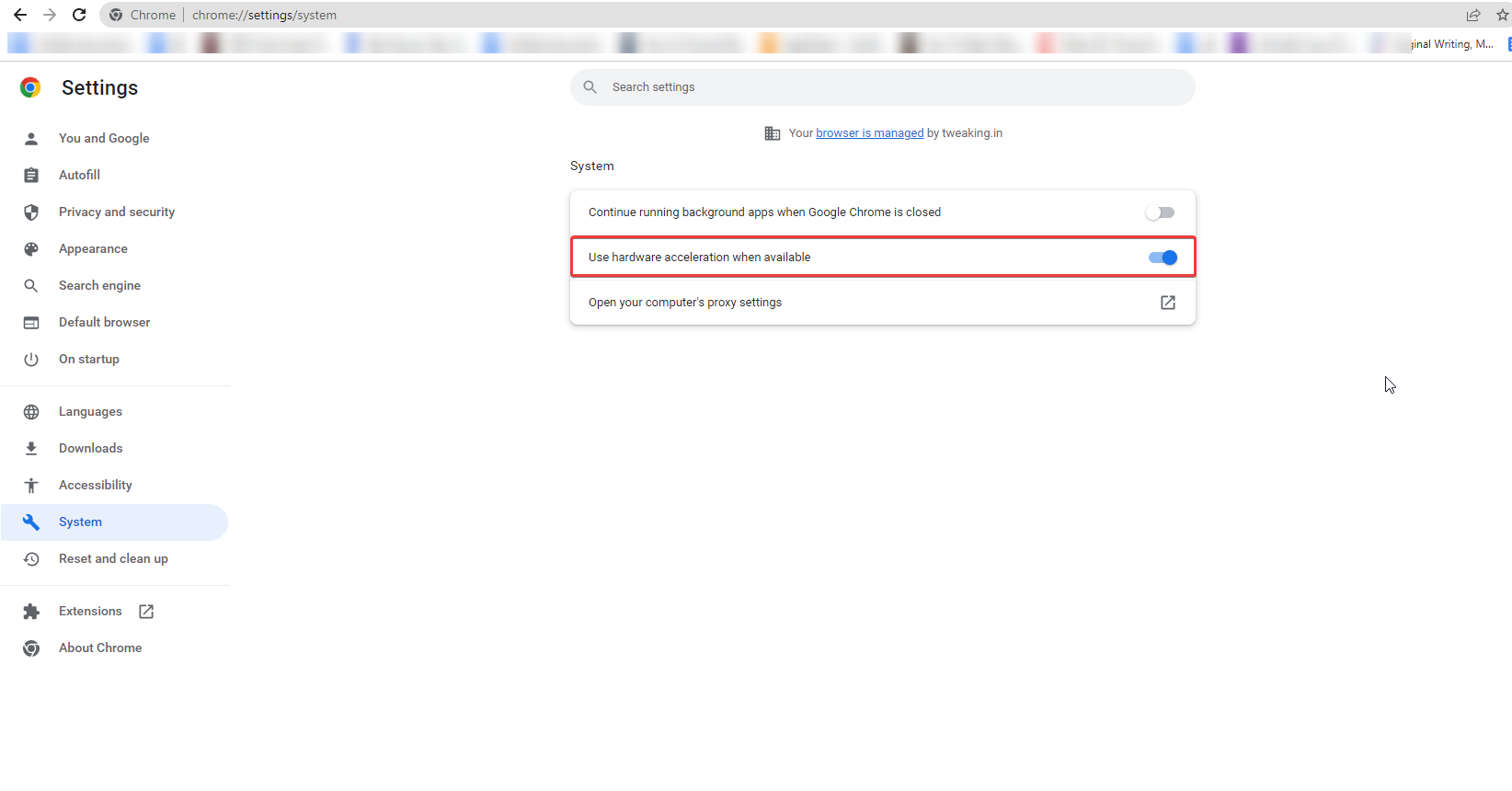 Google Chrome Hardware Acceleration