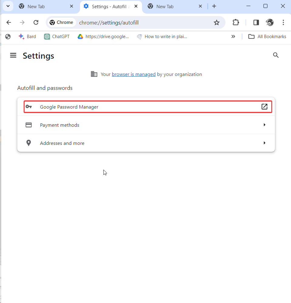 Google Password Manager - Chrome