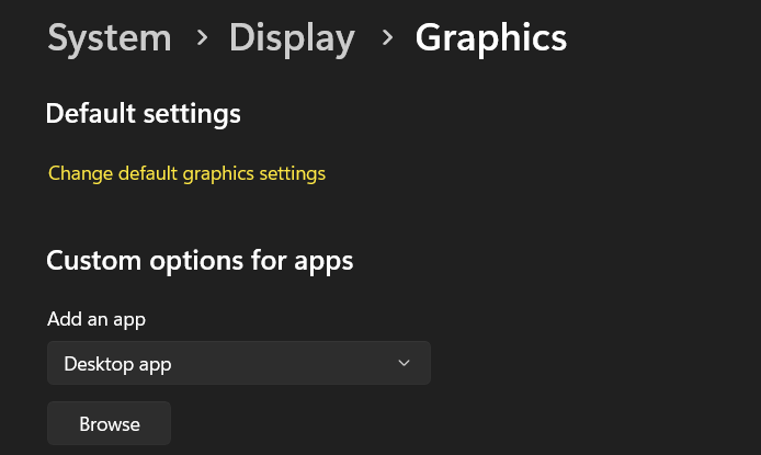 Graphics Option