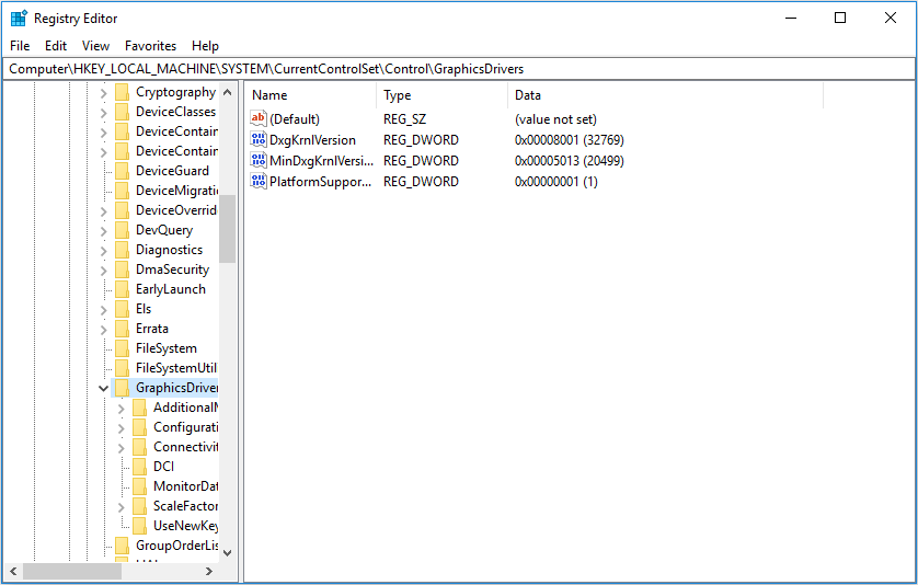 GraphicsDrivers Directory Path