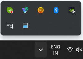 hidden icons section in Taskbar