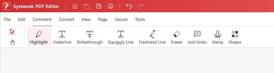 Highlight option in comment tab