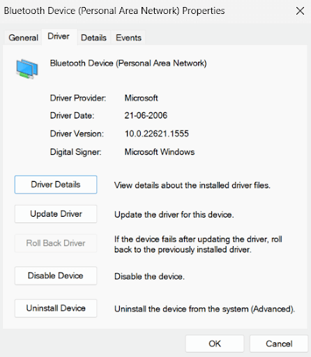 In driver tab get update option and check information